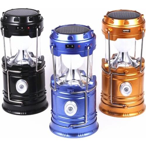 EU/US Collapsible Solar Portable Lantern Rechargeable Tent Handy Light Lamp for Camping Hiking Emergencies