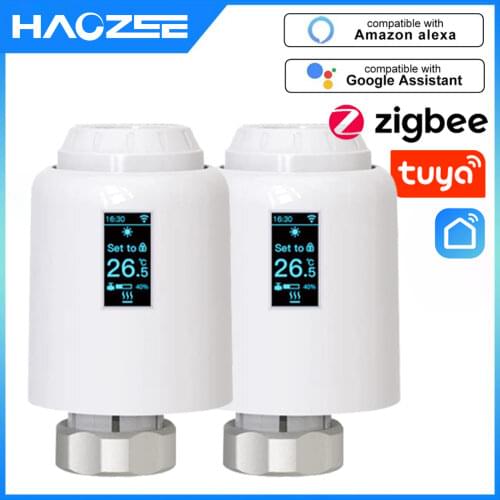 ZigBee Thermostat Tuya Radiator Actuator Valve Smart Programmable TRV Temperature Controller Alexa Voice Control