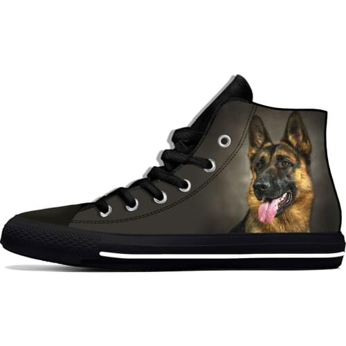 3D Anime German Shepherd Dog Animal Fashion Funny Casual Cloth Shoes High Top Lightweight Breathable 3D Print Men Women Sneakers