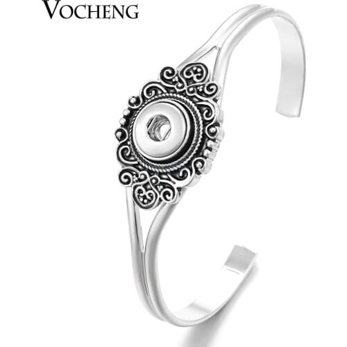 Vocheng Vintage Snap Button Charm Cuff Bangle Small 12mm Jewelry NN-402