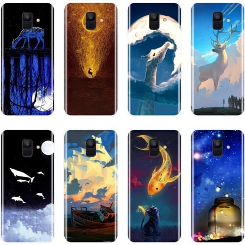 Back Cover For Samsung Galaxy A6 A8 Plus 2018 Funny Cat Deer Soft Silicone Phone Case For Samsung A6 A7 A8 2018 A3 A5 2016 2017