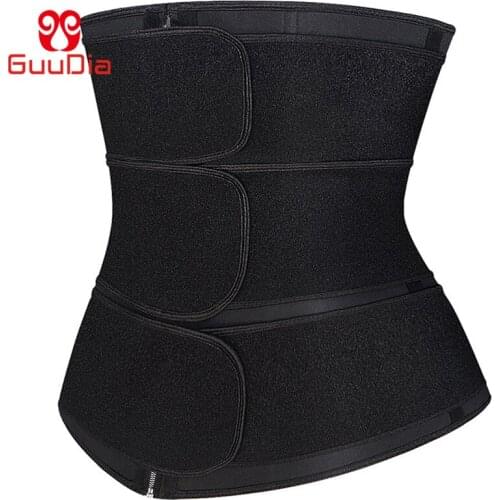 GUUDIA Women Waist Trainer Corset Trimmer Belt Body Shaper Cincher Neoprene Sport Girdle with Zipper Weight Loss Shapewear