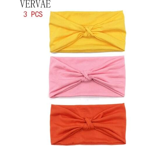 3 Pcs Wide Headbands for Women Hair Accessories Girls Cotton Makeup Hair Band Cute Sport Elastic Headband 2020 VERVAE 18 Colors