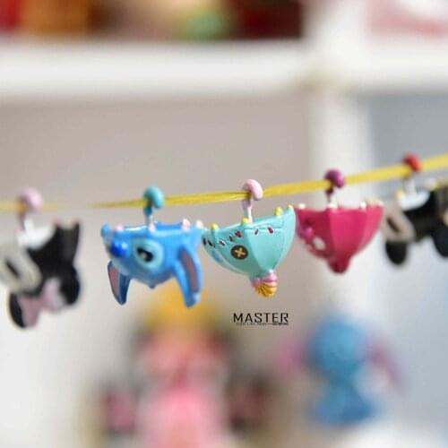 7PCS/lot 1.5CM Disneyland Little King Stevie Cheshire cat Mary cat Mini cartoon doll umbrella micro scene umbrella DIY