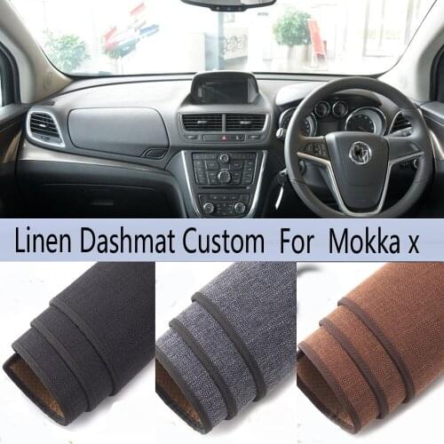 Car Styling Linen Dash Mat Covers Dashmat Dashboard Pads Carpet Accessories For Opel Mokka x Vauxhall Buick Encore 2012-2016