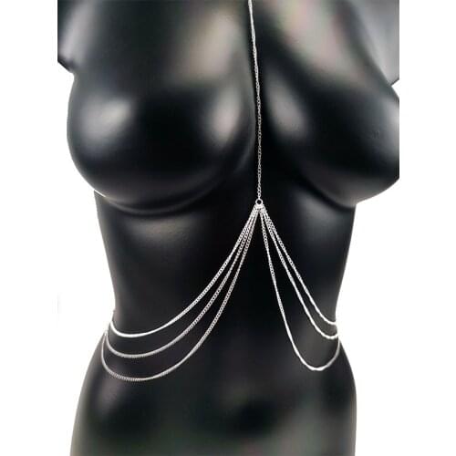 Body Chain Jewelry Chest Chain Bikini Sexy Fashion Belly Chains Waist for Women Goth Beach Summer Punk Gift Holiday Accessories