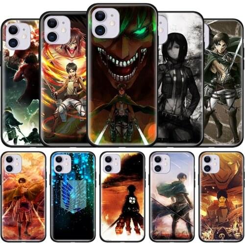 Eren Jaeger Attack On Titan Case For Apple iPhone 7 8 11 12 Pro Max XR XS X 6 6S Plus 5 5S SE 2020 Tpu Bolsa Phone Coque Bags