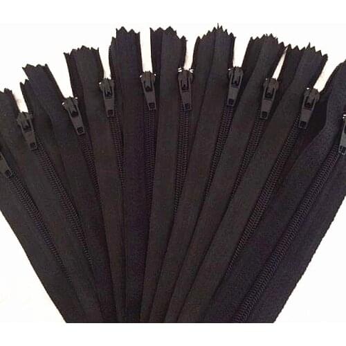 10pcs 20cm (8 Inch) Black Nylon Coil Zippers Tailor Sewer Craft Crafters &FGDQRS