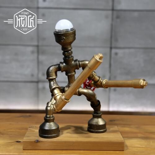 Hot Sale Metal Creative Robot Crafts LED Desk Lamp Simple Novelty Table Lamp For Bedroom Study Room Bar Light Luminaria De Mesa