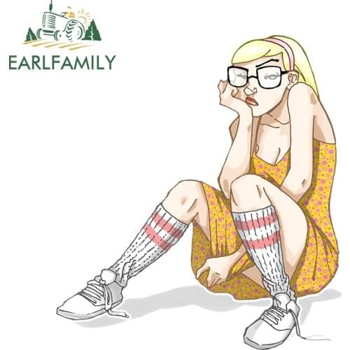 EARLFAMILY 13cm x 11.6cm for Beauty Is Geek Deep Personality Creative VAN Car Stickers Waterproof Occlusion Scratch Window Decal