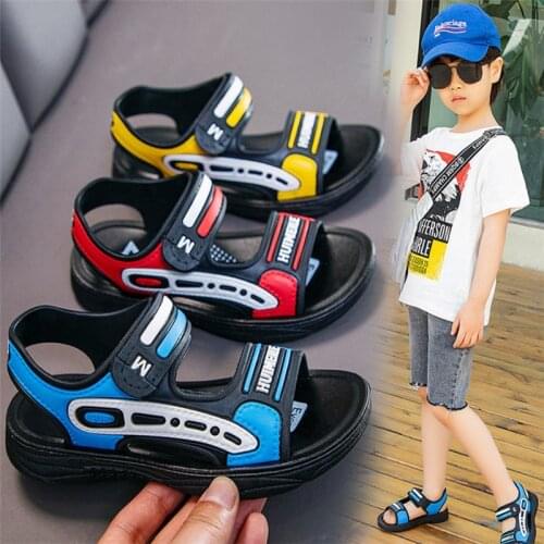 Baby Kids Boys Summer Beach Sandals Shoes Toddler Children Casual Closed Toe Beach Pool Flat Slip-On Slipper Shoes