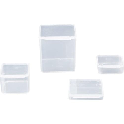 Small Square Clear Plastic Jewelry Storage Boxes Beads Crafts Case Containers