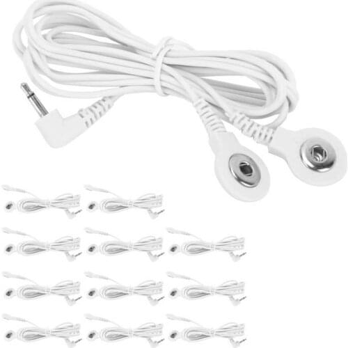 Massage Instrument Relief Pain Tools DC 2.5mm 2 Branch Button Electrode Lead Wire Cable for Digital TENS Massage Machine