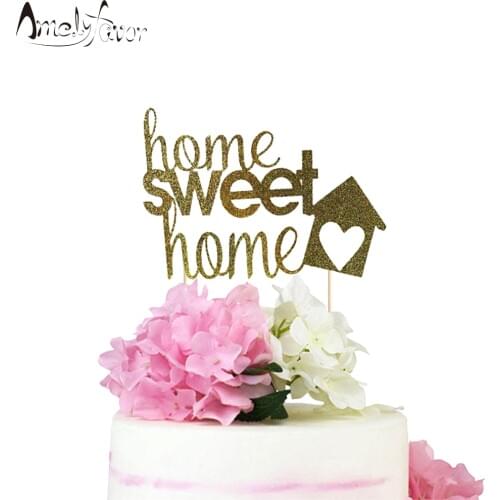 Sweet Home Glitter Topper Engagement Glitter Paper Cake Topper Wedding New Home Party Decorations Party Supplies Custom-made