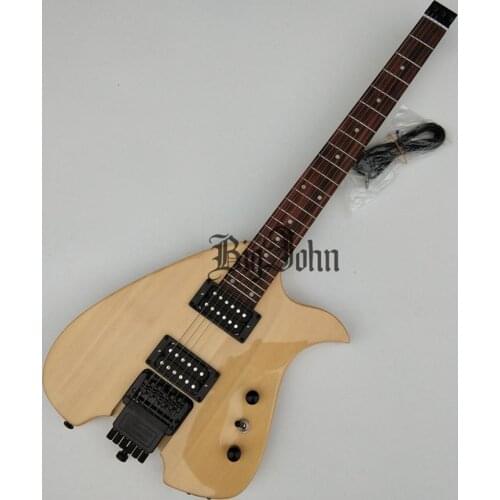 New Headless Electric Guitar,Basswood Body&Maple Neck Rosewood Fingerboard Natural BJ-223