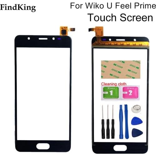 Mobile Touch Screen Panel For Wiko U Feel Prime Touch Screen Digitizer Panel Front Glass Sensor Tools 3M Glue