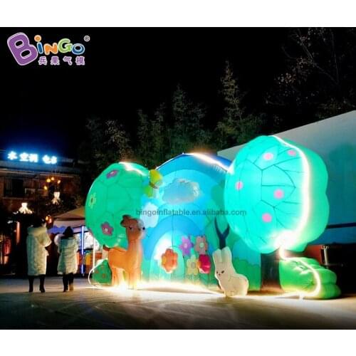 Customized 6x2.8M inflatable forest lighting stage background wall inflated toys for party event decoration