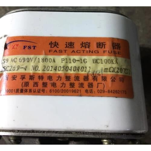 Fuses : RS9 AC690V 1800A P110-1G BC100KA / RSIT AC800V 2500A aR