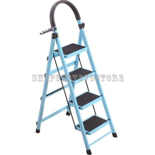 Ladder Indoor Herringbone Ladder Household Folding 456 Step Thickening Telescopic Multi-function Mobile Ladder Pedal Ladder