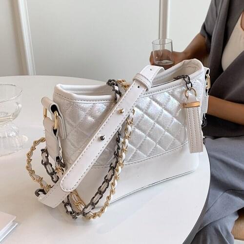 Lattice Square Crossbody bag 2021 Summer New PU Leather Womens Designer Handbag Chain Shoulder Messenger Bag Underarm bag