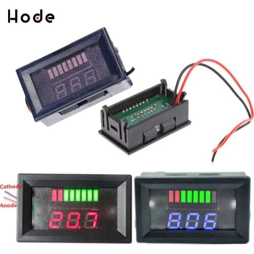 LED Digital Voltmeter 6V 12V 24V 36V Battery Capacity Indicator Voltage Meter Lead Acid Power Volt Tester Detector