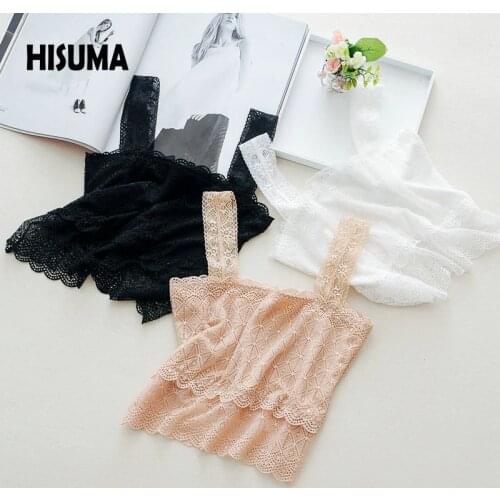 Womens white lace spaghetti strap vest short tube top design top thin basic underwear tube top basic