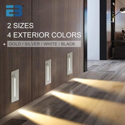 Led Wall Lamp AC110V 220V Recessed Indoor Lighting Wall Lamps Stairs Wall Sconce Indoor PIR Led Light Sensor Stairs Light Motion