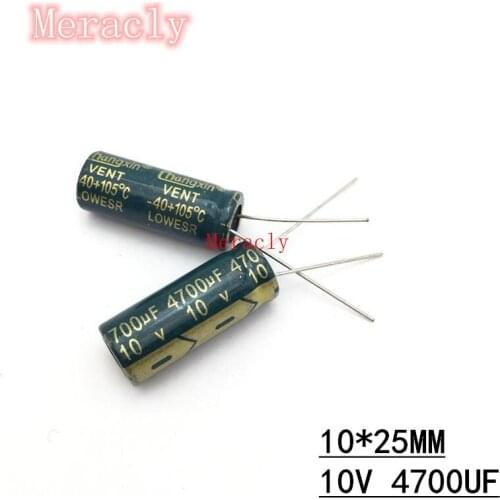 2pcs 10V 4700UF 20% High frequency low impedance electrolytic capacitor Power supply motherboard High temperature resistance