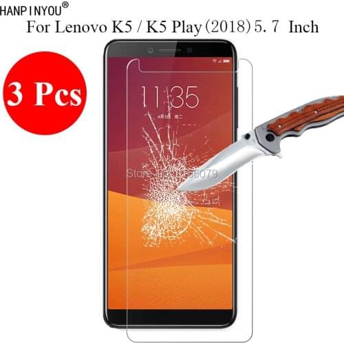 3 Pcs/Lot New 9H 2.5D Tempered Glass Screen Protector For Lenovo K5 / Play (2018) 5.7" Protective Film + Clean Tools