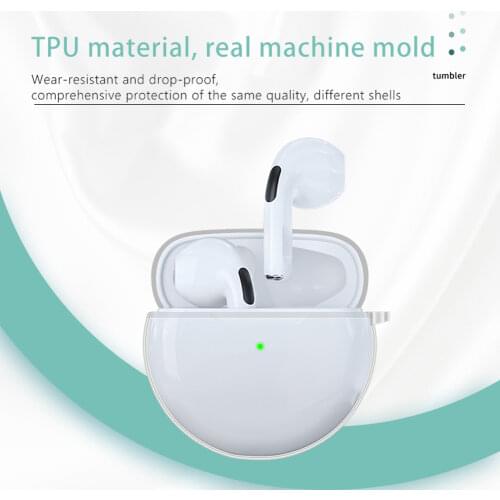 Wireless Earphone Protective Cover with Hook Transparent TPU Shell Shockproof Dustproof Protector Case for Lenovo HT38 Earphone