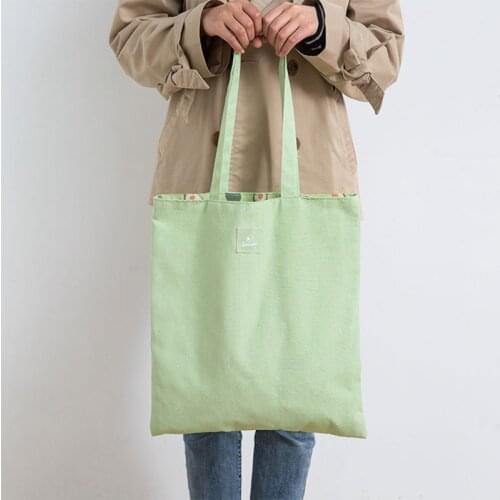 Women Shopping Bag Grocery Bags Cotton Double-use Bag Shopper Woven Double-sided Hand Cotton Linen Pocket Pouch Storage Bag