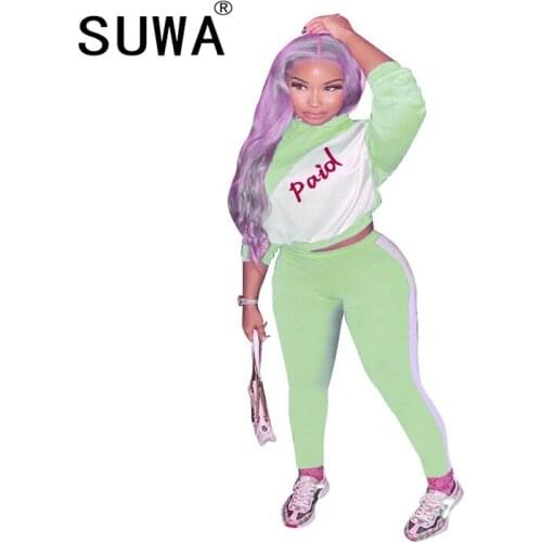 Women Plaid Letter Printed Hoodies Sweatshirt And Joggers Pants Trousers Women Tracksuit 2 Piece Outfits Lounge Wear Set