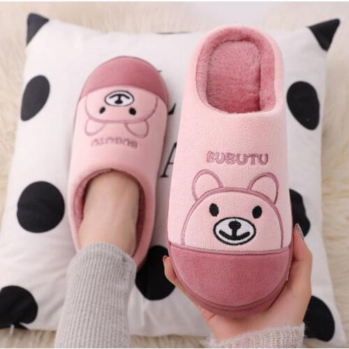 Winter Warm Women Flat Slippers Cotton Autumn and Winter Home Indoor Unisex Slippers Warm Shallow Couple Slippers