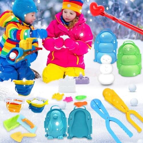 Winter Outdoor Snowball Package Snow ball Launcher Round For Kids лепить снежки toy Play with Snowball Clips Gift