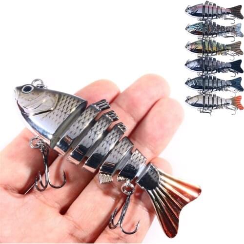 1PCS 100mm/24g Crankbaits Lifelike Artificial Multi-section Vibration Minnow Fishing Lures Wobblers 7 Segment Hard Bait SwimBait