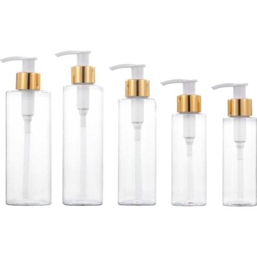 10 pcs/lot 250ml Refillable Bottle For Liquid Makeup 100ml 120ML 150ml 200ml Plastic Pump Bottle For Lotion Shampoo Containers
