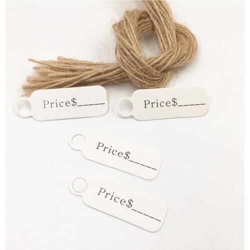 150Pcs/Lot 4.5x1.5cm New Arrival Pricing Tags Vintage Brown White 2 Color Paperboard Card Labels Impress Price Dotted Line Tags