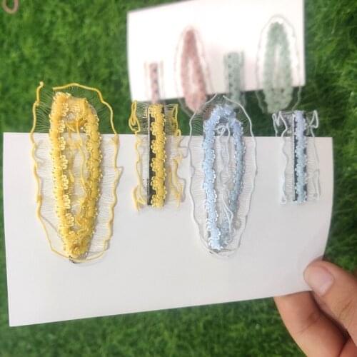 2pcs New Lace Hair Clip Fashion Ruffle Snap Hair Clips Hair Barrette Headwear Hair Pin Hair Accessories for Women Girl