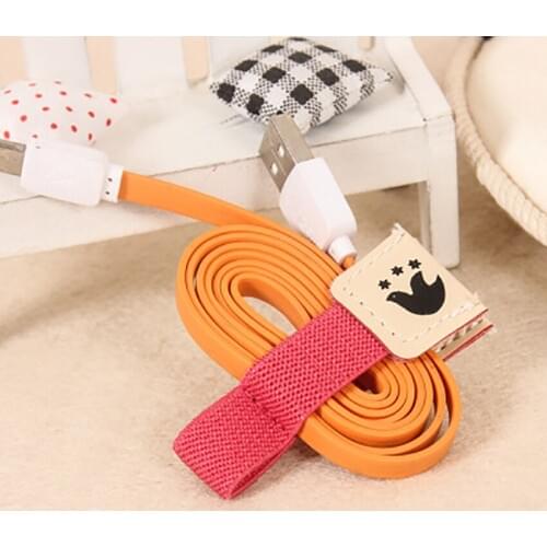 2PCS USB Cable Winder Wire Holder Clip Wrap Cord Desk Set Cute Cartoon Earphone Protector Cable Organizer Strap