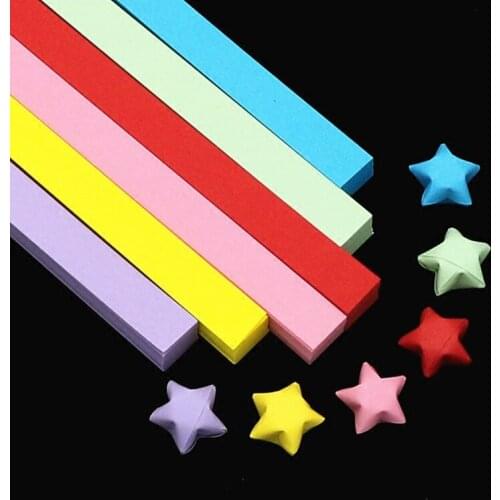 27 Colors/pack(1000pcs) Solid Color Stars Origami Lucky Star Paper Strip Handmade Paper Decoration DIY Paper For Kids