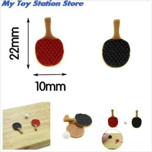 3pcs 1/12 Dollhouse Miniature Accessories Mini Table Tennis Racket with Ball Simulation Furniture Ping-pong Toys for Doll House