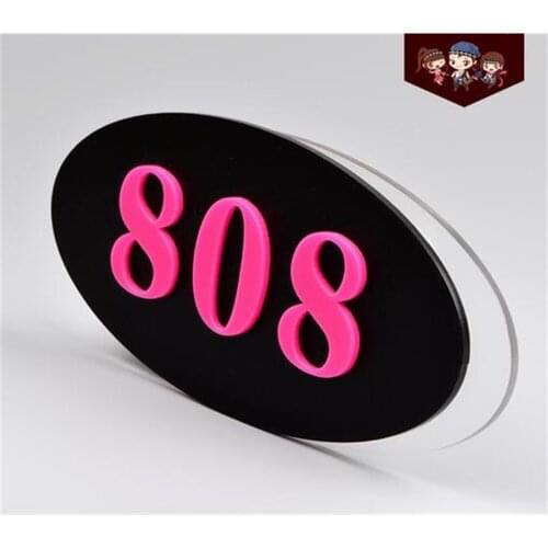 Acrylic elliptical Stairs floor number wall signage board sticker plate