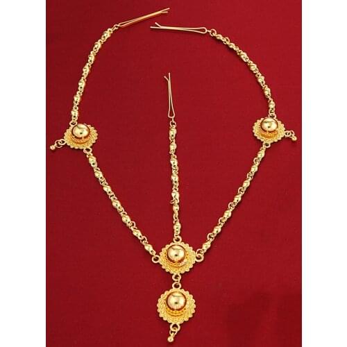 Ethiopian Head Chain Gold Color Hair Piece Habesha Eritrea Head Piece