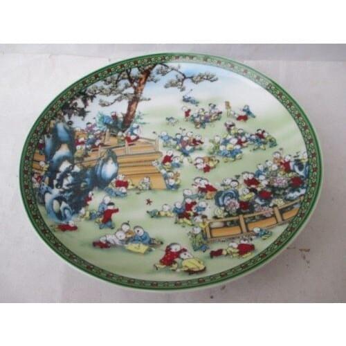 Exquisite China Ceramic Color Painting Porcelain Plate- One Hundred Children