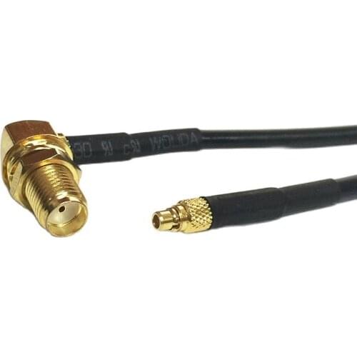 New Modem Coaxial Cable SMA Female Jack nut Right Angle Switch MMCX Male Plug Connector RG174 Cable 20CM 8inch Adapter RF Jumper