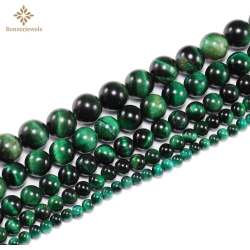 Top Quality Green Tiger Eye Stone Round Beads For Jewelry Making Diy Bracelet Earrings Accessories 15Inch 4 6 8 10 12MM