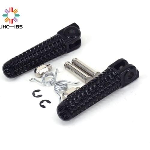 Motorcycle Front Black Foot pegs Footrests For Yamaha YZF R1 YZF-R1 1998-2014 YZF R6 YZF-R6 1999-2012 YZF R6S YZF-R6S 2003-2008