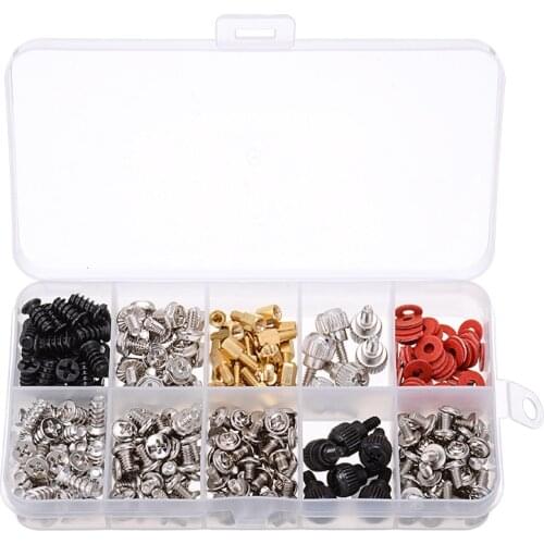 300pcs Personal Computer Screw Standoffs Set Assortment Kit for Hard Drive Computer Case Motherboard Fan Power with Box