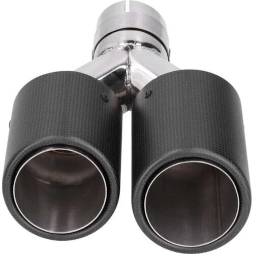Matte Carbon Fiber Car Dual Exhaust Pipe Tail Throat Tip Stainless Steel Right Outlet Stainless Steel Car Accessory