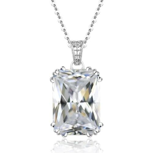 New Silver 925 jewelry Rectangle Zircon Super Bright Cubic Zirconia Original Fashion Pendant Necklaces for Women without Chain